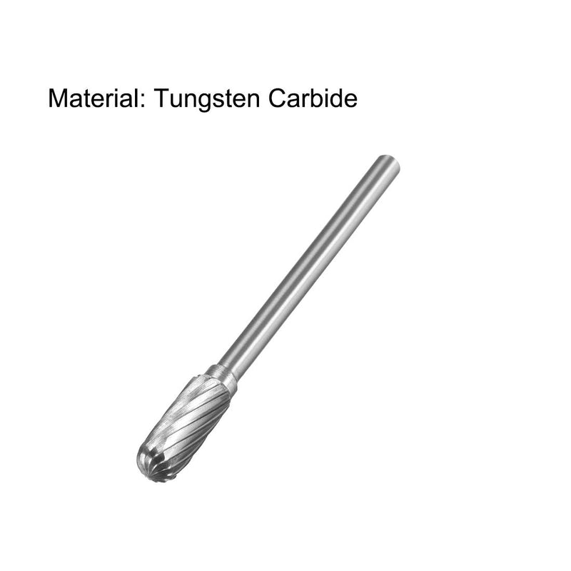 uxcell Tungsten Carbide Rotary Files 1/8" Shank, Single Cut Cylindrical Radius End Rotary Burrs Tool 5mm Dia, for Die Grinder Drill Alloy Steel Hard Metal Carving Polishing, 2pcs - LeoForward Australia