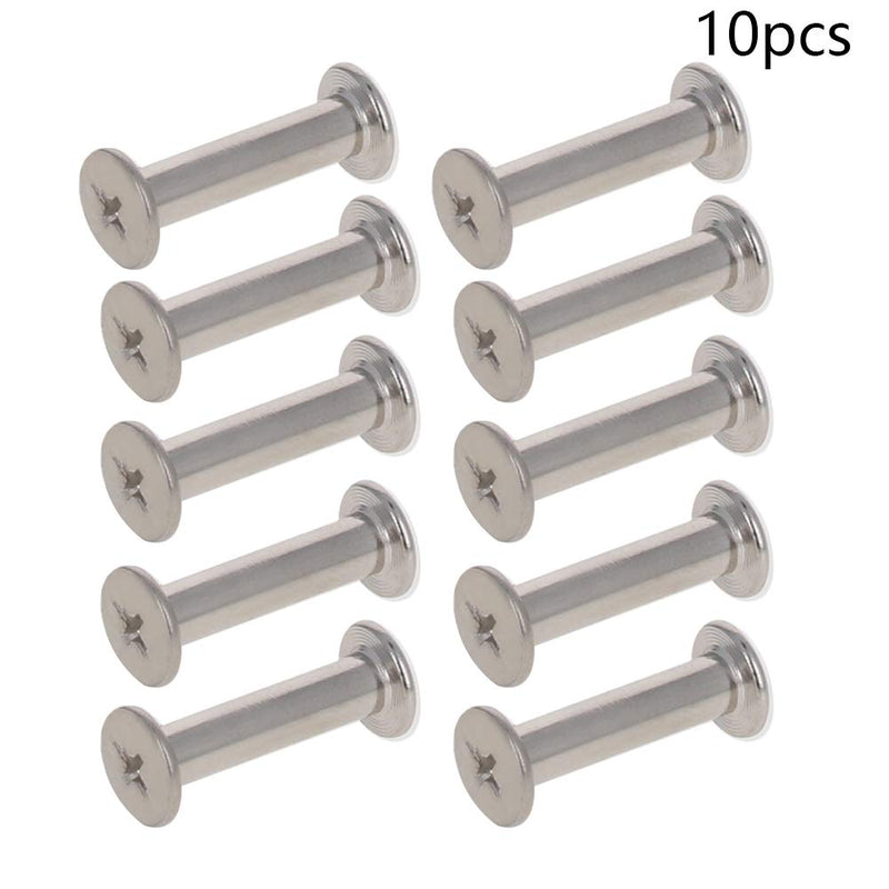  [AUSTRALIA] - MroMax M5x20mm Phillips Binding Screw Post Belt Buckle Binding Bolts Carbon Steel Cross Head Chicago Screws Leather Fastener for Photo Albums Scrapbook Silver Tone 10Pcs M5*20