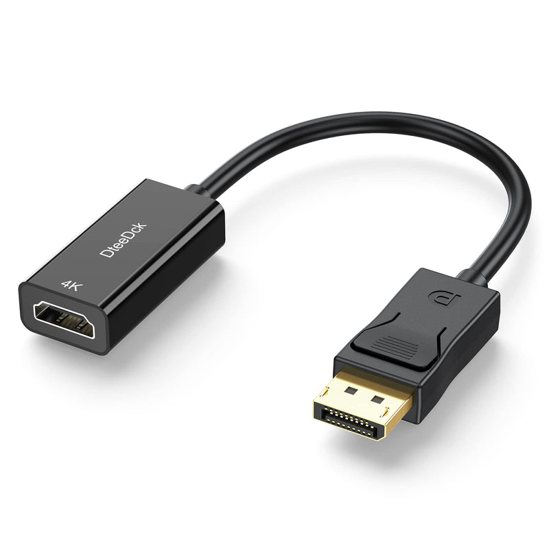  [AUSTRALIA] - DisplayPort to HDMI Adapter 4K, DteeDck DP DisplayPort to HDMI Adapter Converter Cable Male to Female [DisplayPort 1.2] for Monitor Projector Laptop Desktop HDTV Compatible with Dell HP Lenovo 0.8ft Black