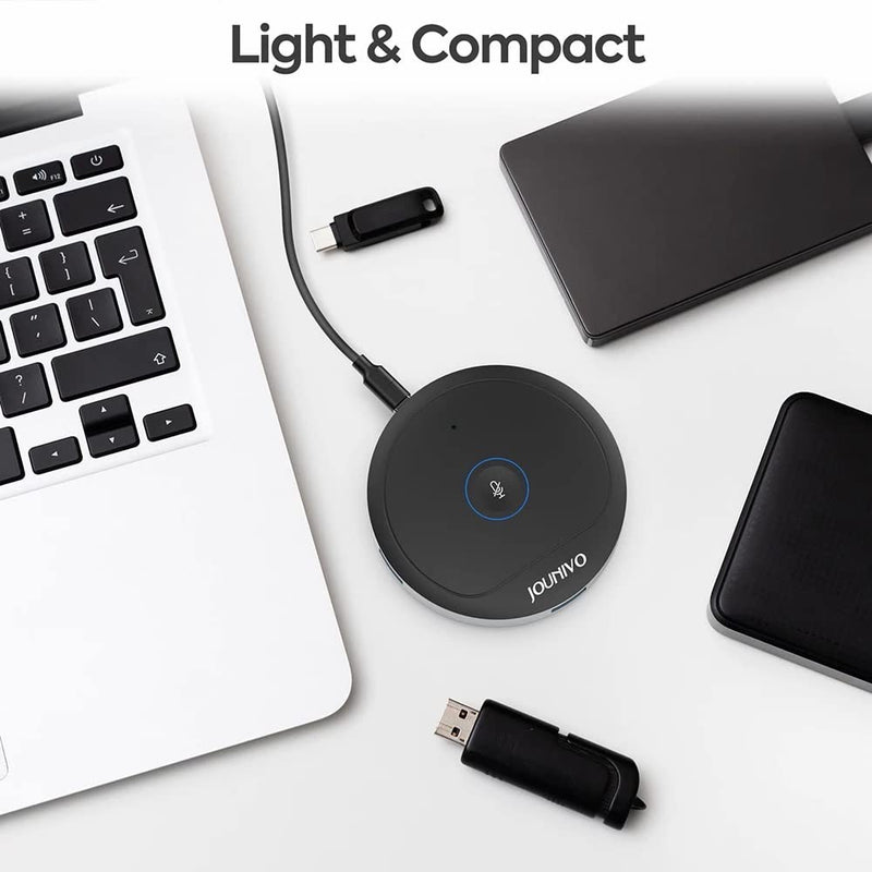  [AUSTRALIA] - USB Conference Microphone, with 3-Port USB 2.0 Hub,360° Omnidirectional Computer Mic with Mute Button for for Zoom Meeting, Recording, Skype, Online Class JV806