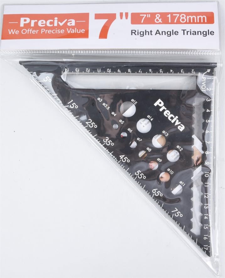  [AUSTRALIA] - Carpenter's square, multifunctional stop square, metal, aluminum ruler, angle guide, 18 cm, carpenter's square, carpenter's square, protractor, stop square, 45 and 90 degree angle, marking ruler