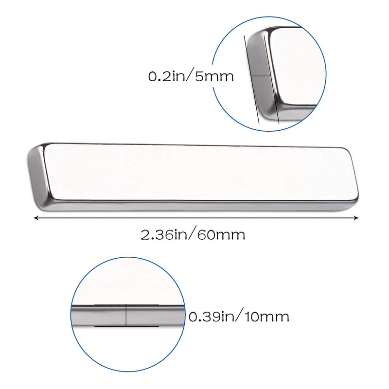  [AUSTRALIA] - LOVIMAG Strong Neodymium Bar Magnets, Rare Earth Neodymium Magnets with Double-Sided Adhesive Ideal for Refrigerator Magnets, Shower Door, Work or Office etc,60 x 10 x 5 mm, Pack of 12 60x10x5mm-12p