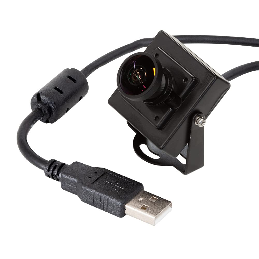  [AUSTRALIA] - Arducam Fisheye Low Light USB Camera with Mini Metal Case, 2MP 1080P IMX291 Wide Angle Mini H.264 UVC Video Camera Board with Microphone for Computer, Laptop, and Desktop