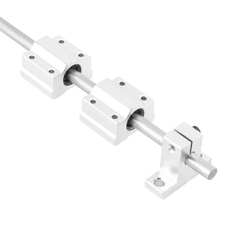  [AUSTRALIA] - Linear Rod, 8mm x 400mm CNC Linear Rail Shaft Rod + SC8UU Bearing Block Set Sliding Block Height 21mm for Woodworking Machinery