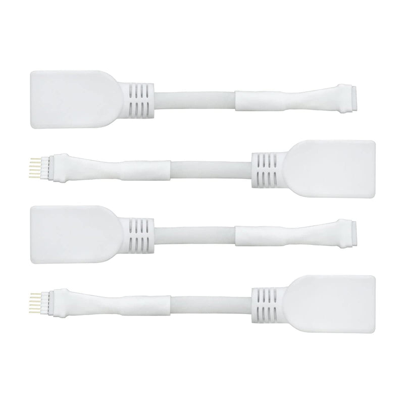  [AUSTRALIA] - Litcessory RJ45 to 6-Pin Ethernet Cable Adapter for Philips Hue Lightstrip Plus (4 Pack - Two Pairs, White - Micro 6-PIN V4) 4 Pack - Two Pairs White (Micro 6-pin) - V4
