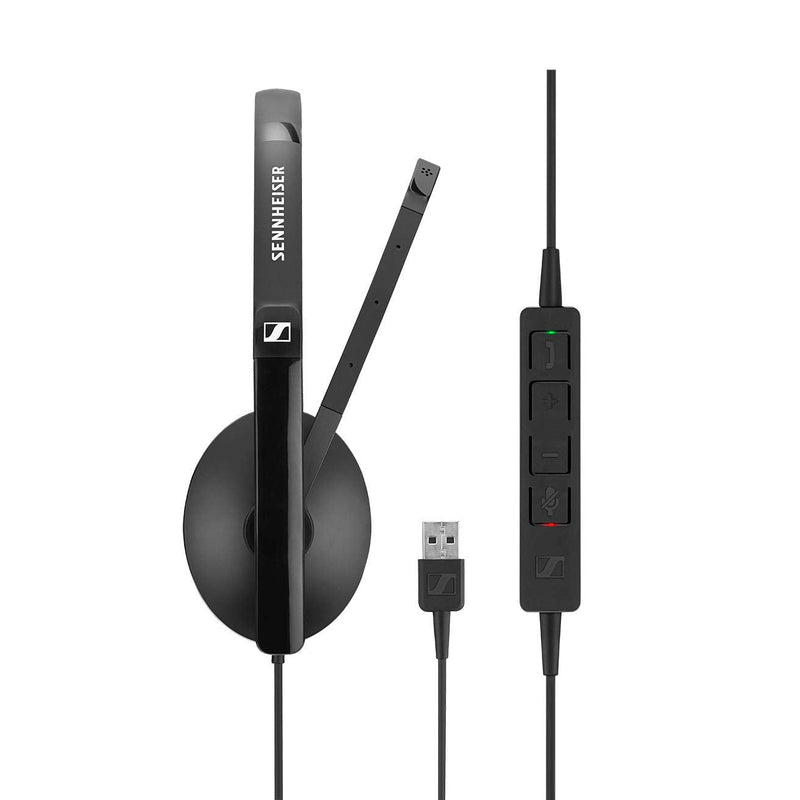  [AUSTRALIA] - Sennheiser SC 135 USB (508316) - Single-Sided (Monaural) Headset for Business Professionals | with HD Stereo Sound, Noise-Canceling Microphone, & USB Connector (Black)