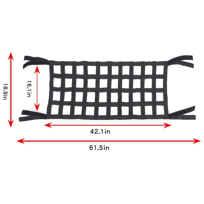  [AUSTRALIA] - Mesh Cargo Net, Auto Roof Net for Jeep Wrangler YJ TJ JK JKU JL JLU 1987-2020 Mesh Cargo-Black