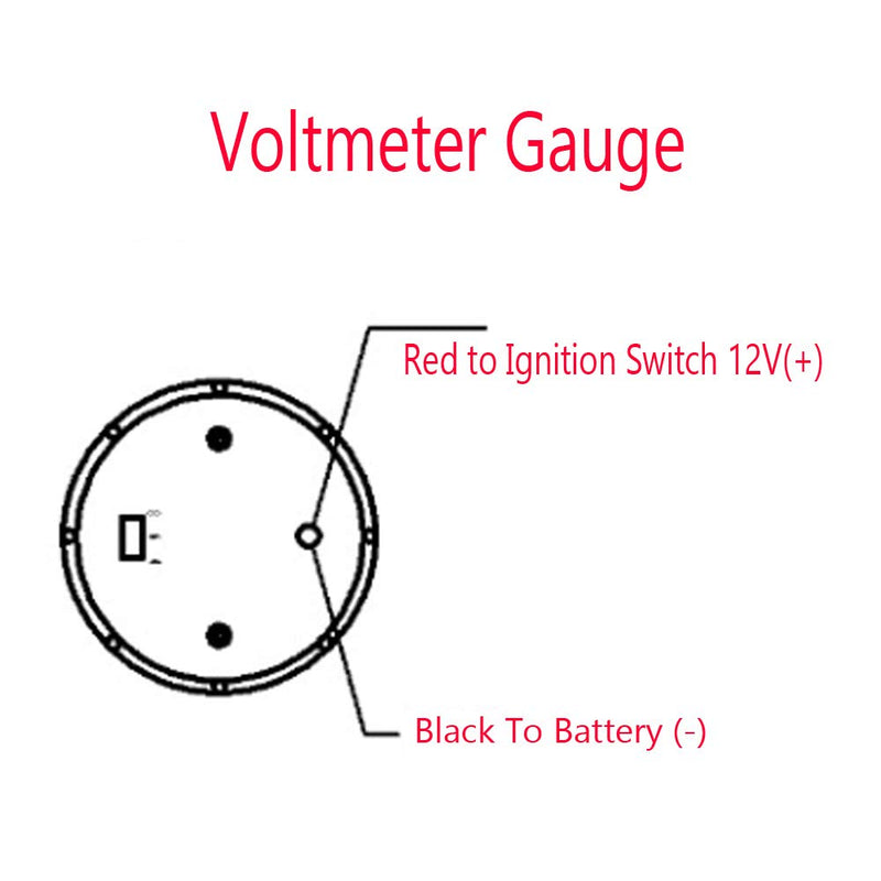  [AUSTRALIA] - Etopars 2" 52mm Black Car Auto Digital Red LED Light Volt Voltage LED Gauge Meter Volt Gauge