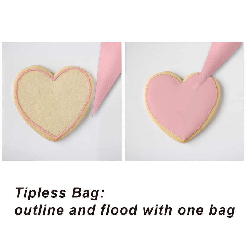  [AUSTRALIA] - Weetiee Tipless Piping Bags - 100pcs 12-Inch Disposable Piping Pastry Bag for Royal Icing/Cookies Decorating - Best Frosting Icing Bags Cookie/Cake Decorating Tools - Bonus 2 Clips &1 Scriber Needle