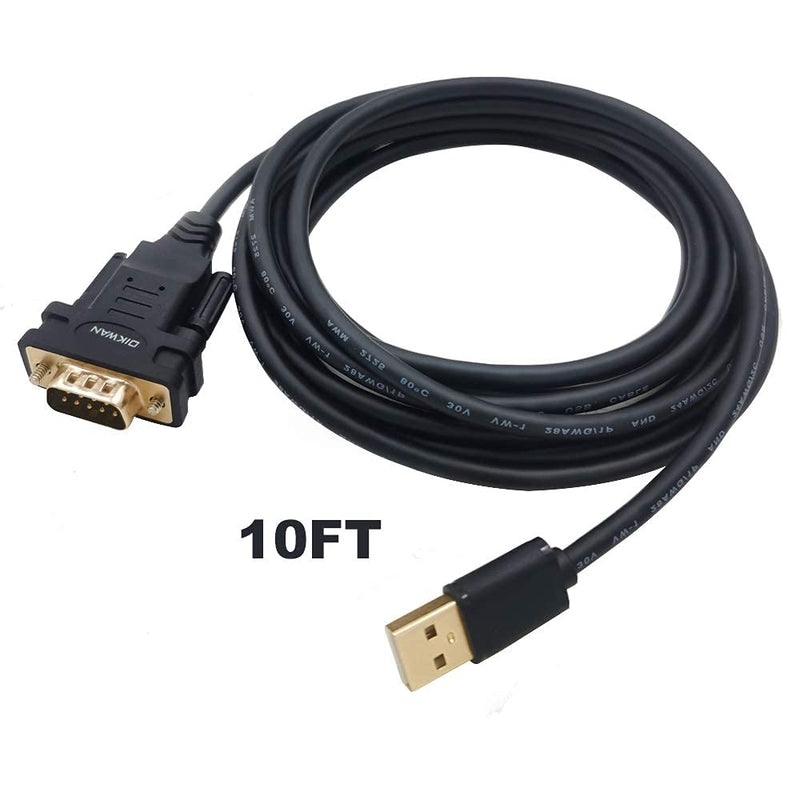  [AUSTRALIA] - OIKWAN USB to RS232 DB9 Serial Cable Male Converter Adapter with FTDI Chipset for Windows 11,10, 8.1, 8, 7, Vista, XP, 2000, Linux and Mac OS X 10.6 (10ft)… 10FT USB to DB9