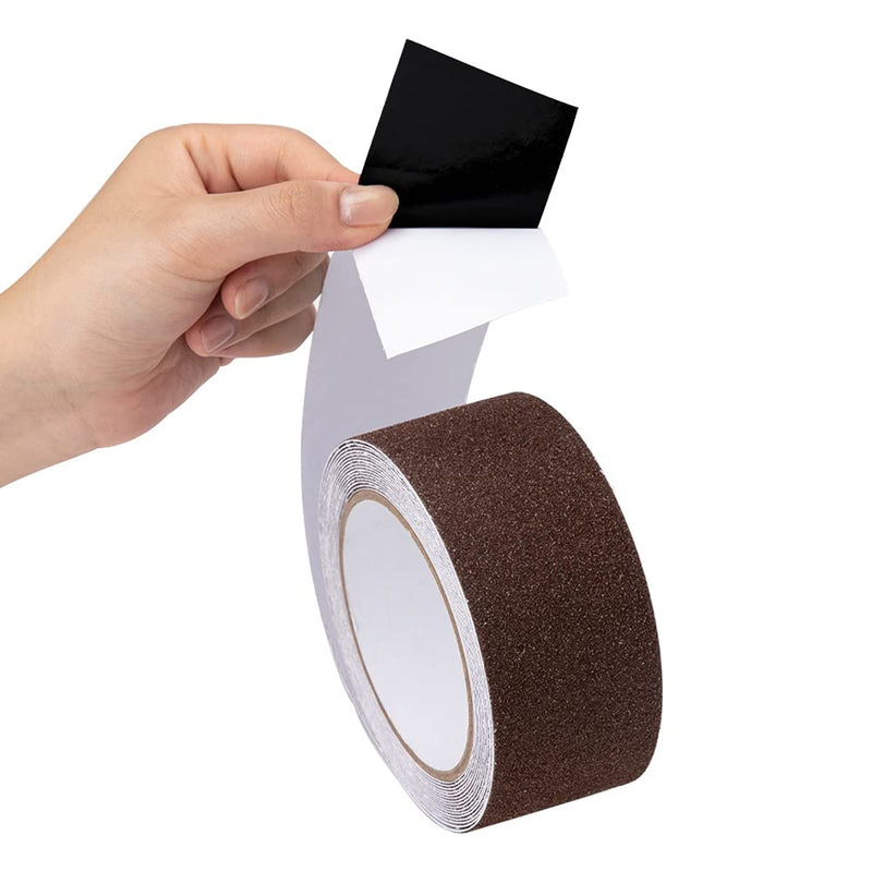  [AUSTRALIA] - Anti Slip Tape, High Traction,Strong Grip Abrasive, Not Easy Leaving Adhesive Residue, Indoor & Outdoor (2" Width x 190" Long, Brown) 2" Width x 190" Long