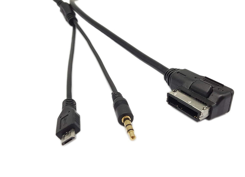 Car Media in AMI MDI to Stereo 3.5mm Aux & Mirco Aux Adapter Cable Compatible with A3 A4 A5 A6 S5 A6 A8 Q7 V.W - LeoForward Australia