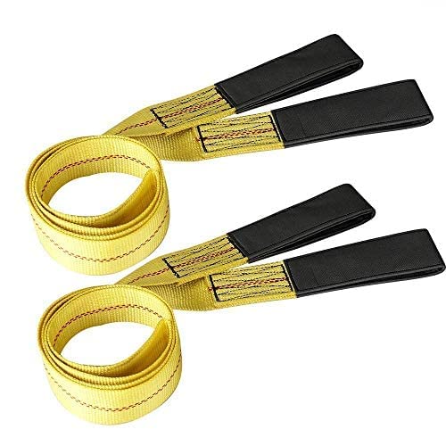  [AUSTRALIA] - 2pcs 2 inch by 6 feet Lifting Strap 3000 lbs Load Capacity and 9000 lbs Breaking Strength Eye-Eye Web Sling by Big Autoparts