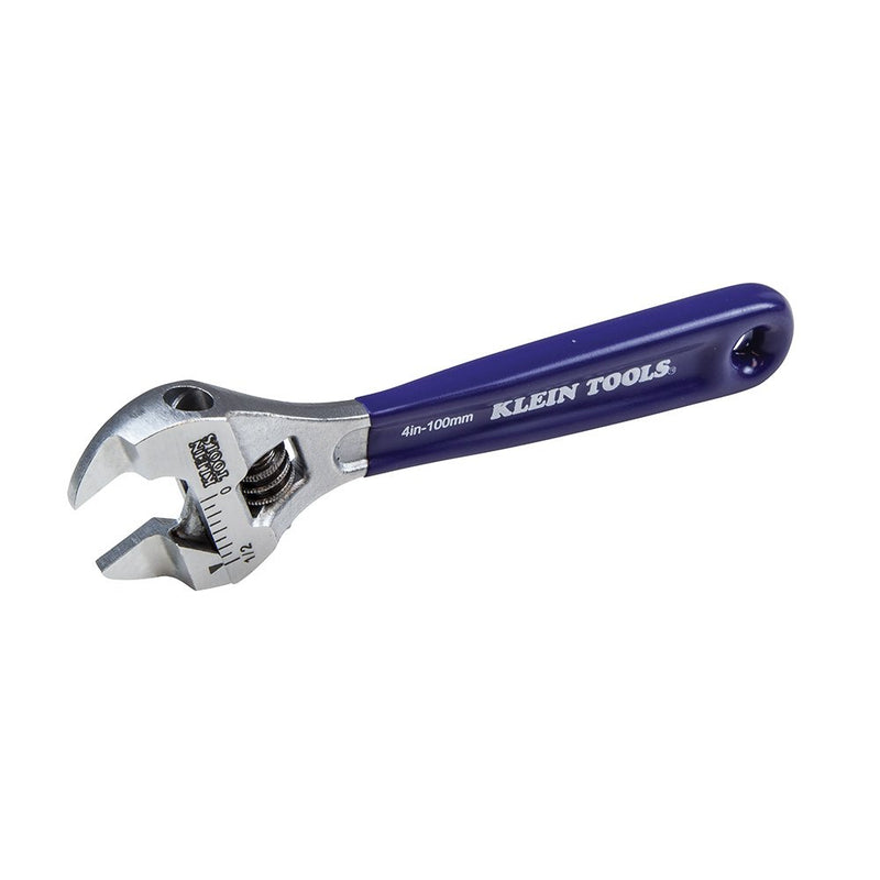  [AUSTRALIA] - Klein Tools D86932 Adjustable Wrench, Forged with Slimmer Jaw and a High Polish Chrome Finish, 4-inch