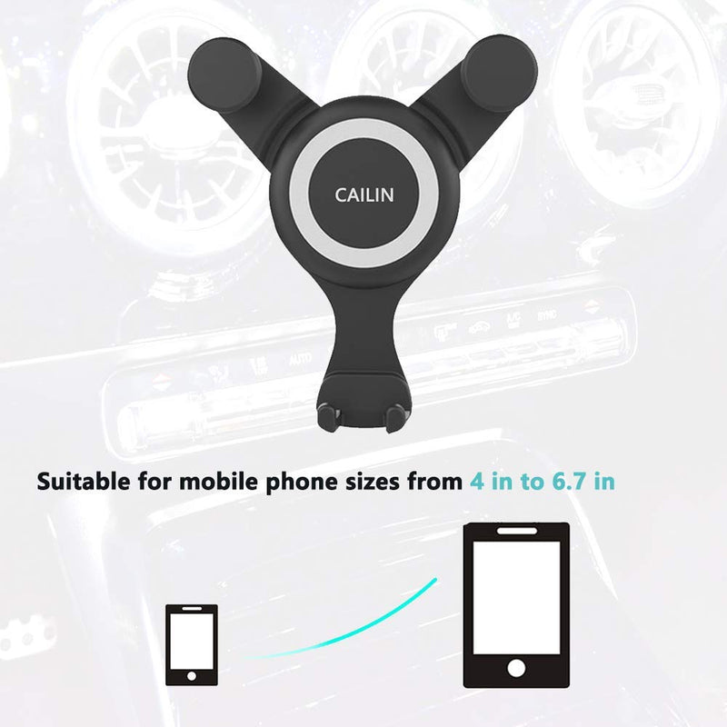 Car Phone Mount Compatible Applicable Mercedebenz Mobile Phone Holder A/B/C/E/S-Class , A3 Q2,FordMustang,Volkswagen Tiguan Automatic Locking Universal Air Vent Cell Phone Holder(Black) Black - LeoForward Australia