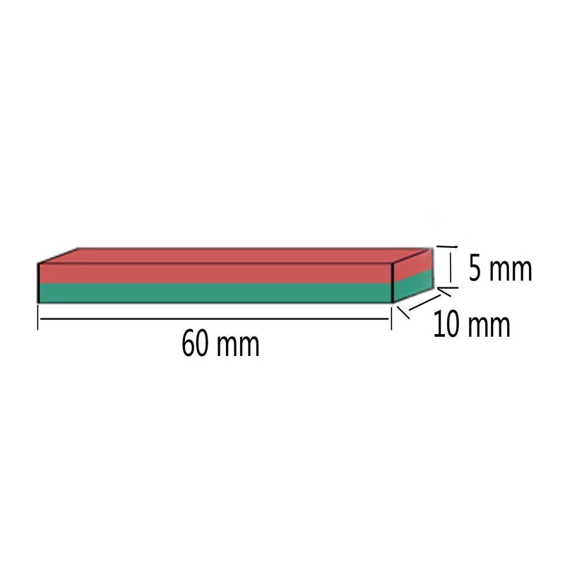  [AUSTRALIA] - Strong Neodymium Bar Magnets with Double-Sided Adhesive, MIKEDE 12 Pack Rare Earth Metal Neodymium Magnet - 60 x 10 x 5 mm