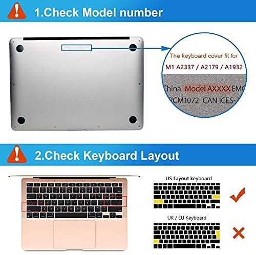  [AUSTRALIA] - EooCoo Compatible with MacBook Air 13 inch Case 2021 2020 2019 2018 M1 A2337 A2179 A1932 with Retina Display Touch ID，Case + TPU Keyboard Skin Cover + Screen Protector - Sparkly Clear