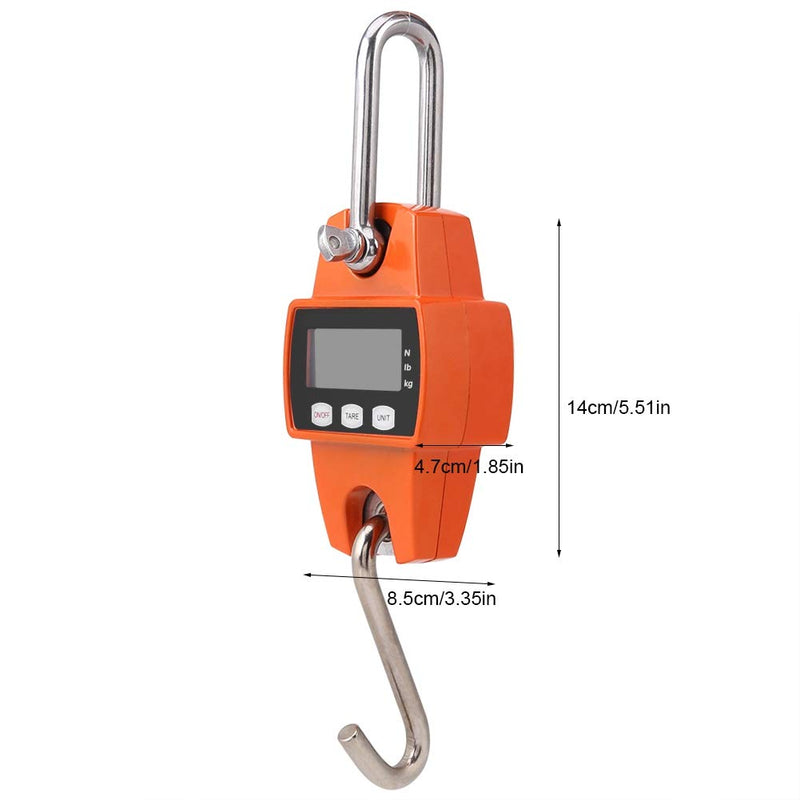  [AUSTRALIA] - 300kg Mini Scale Portable LCD Digital Electronic Stainless Steel Hook Hanging Weight Crane Scales Scale