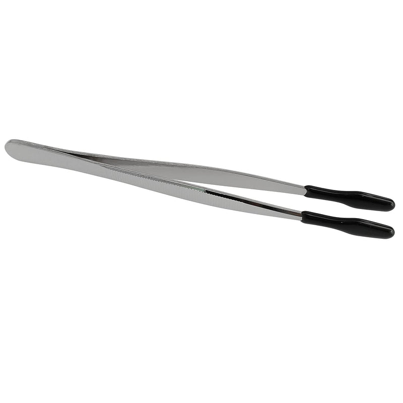  [AUSTRALIA] - Longdex 430 Stainless Steel Tweezer 150mm Bead and Pearl Holding Handling Tweezers with PVC Rubber Coated Tip for Jewelry Repair Making