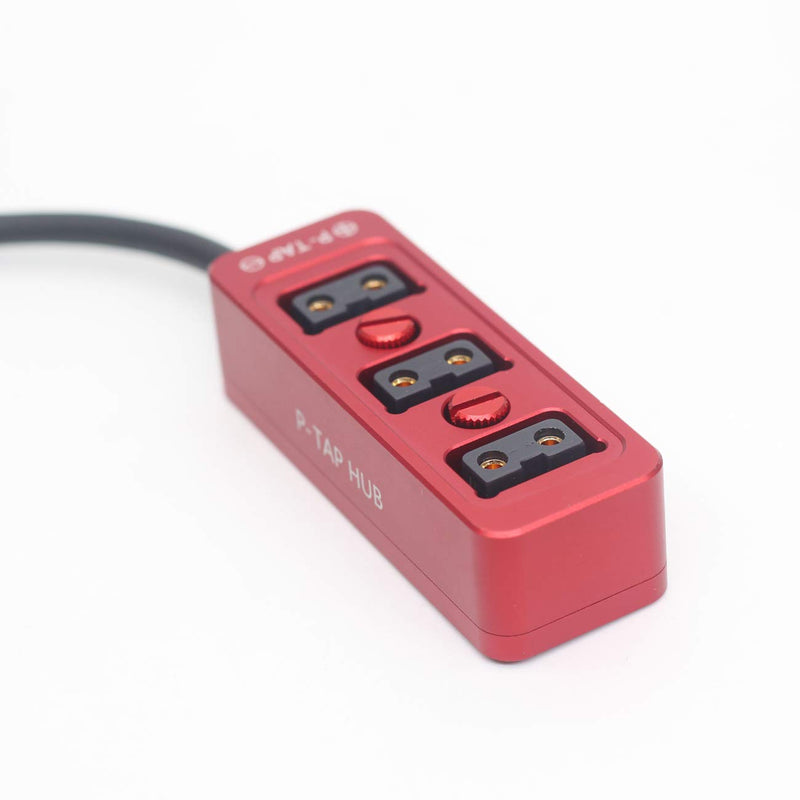  [AUSTRALIA] - SZJELEN Triple P-TAP D-tap Splitter,D-tap to 3ports D-tap P-tap Splitter Cable for Photography Power,Dtap Three-Way Splitter (Red) Red