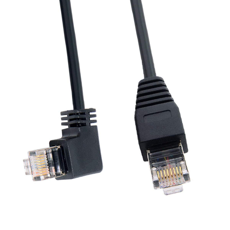 Xiwai Left/Right Angled 8P8C STP Cat6 LAN Ethernet Network Patch Cord 90 Degree to Straight Cable 50cm (Right Angled) Black Angled Right - LeoForward Australia