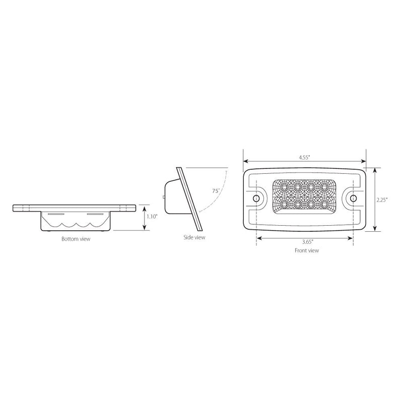  [AUSTRALIA] - Grand General 76320 Amber Rectangular Spyder 8-LED Visor/Cab Marker Sealed Light for Freightliner Century/Columbia