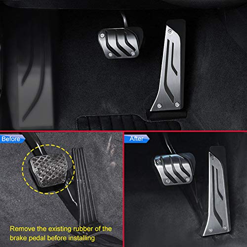  [AUSTRALIA] - for BMW 1 2 3 4 5 6 7 Series X3(F25/G01) X4 X5(F15/G05) X6(F16) F30 G20 G30 No Drill Pedal Cover Accessories Gas Brake Model #B (Steel)