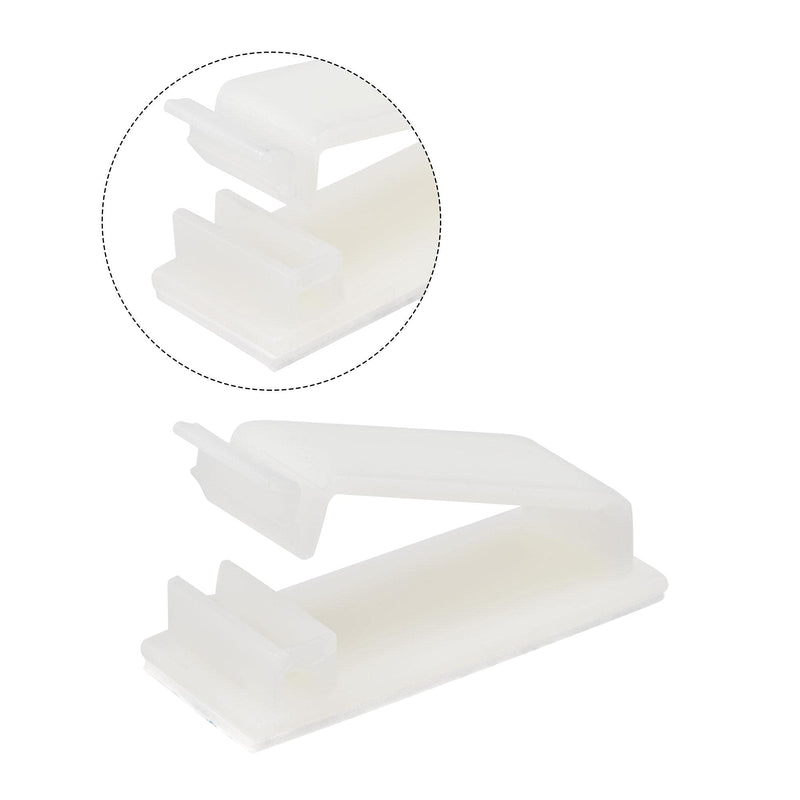  [AUSTRALIA] - uxcell Nylon Adhesive Cable Clip Wire Clamp Organizer Holder Inner Size 32x7mm White 20pcs