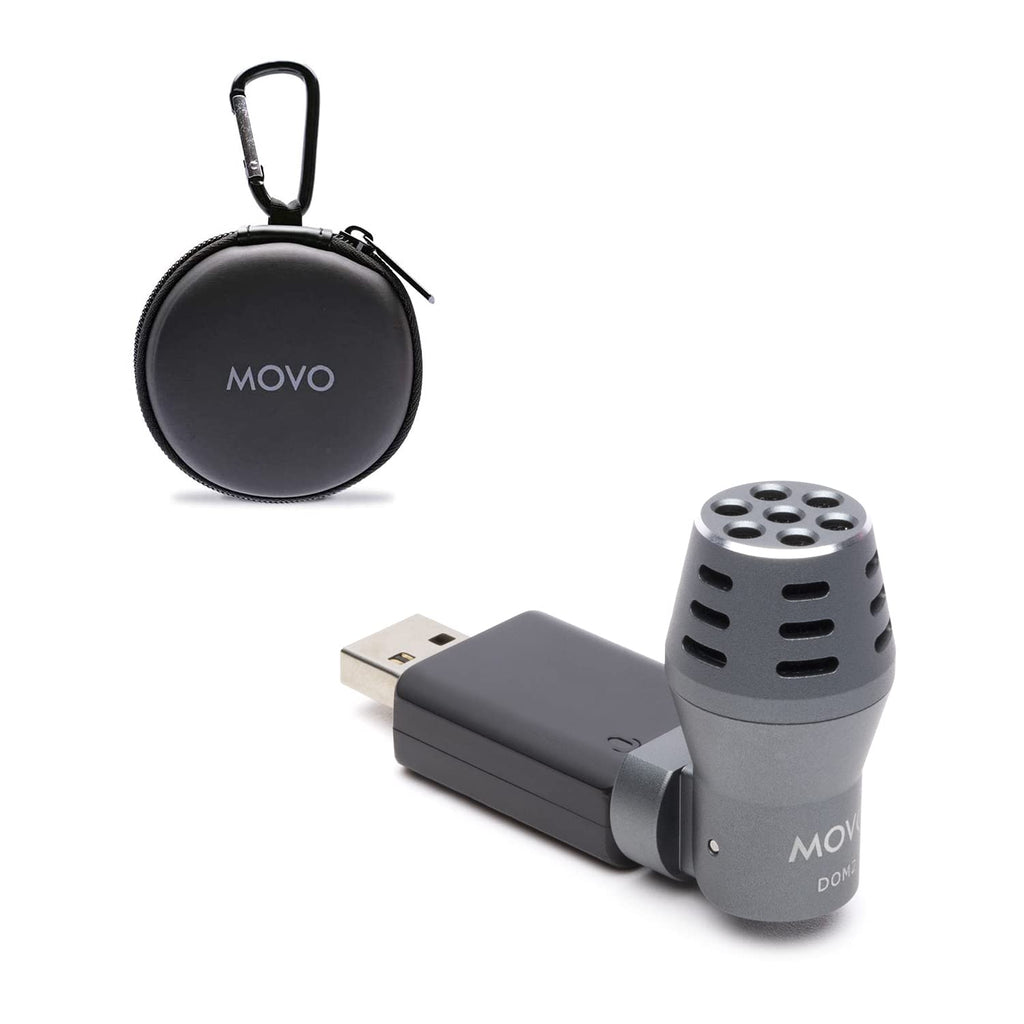  [AUSTRALIA] - Movo DOM2-USB Mini Omnidirectional USB Computer Microphone 2 Ft Range with USB Adapter Compatible with Laptop, PC and Mac, Perfect Podcasting, Gaming, Remote Work, Conference, Livestream, Desktop Mic