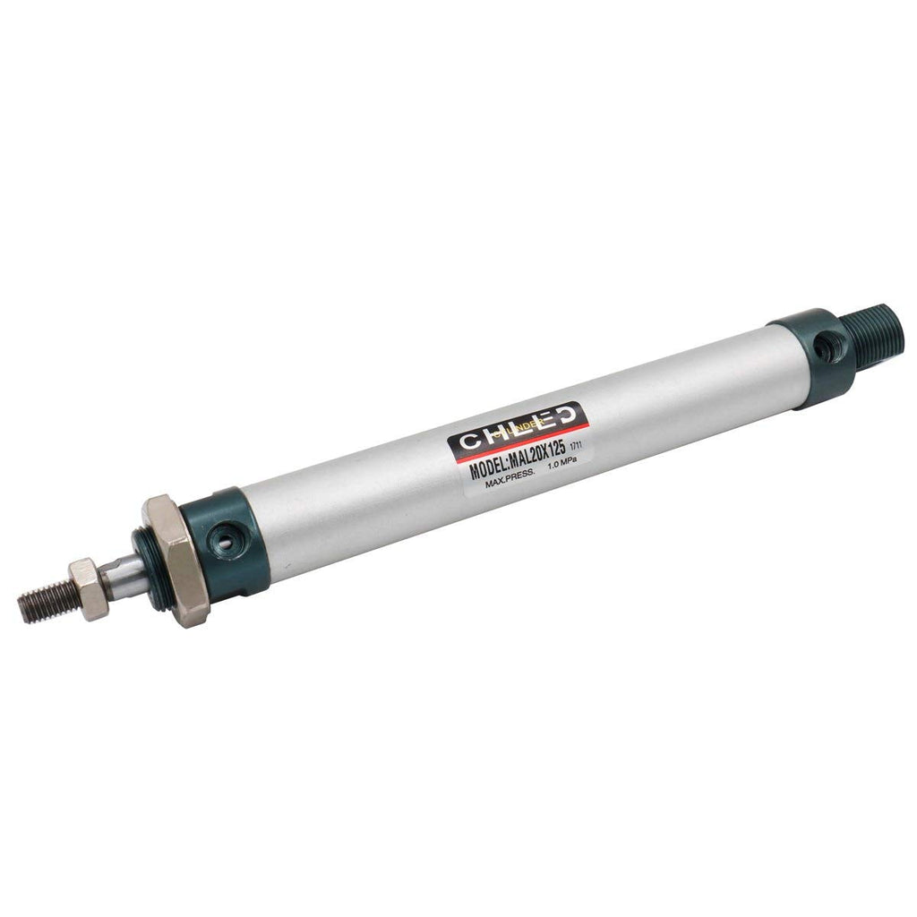  [AUSTRALIA] - Baomain Mini Air Cylinder MAL 20 X 125 Single Male Thread Rod Dual Action 20 Bore 125 Stroke