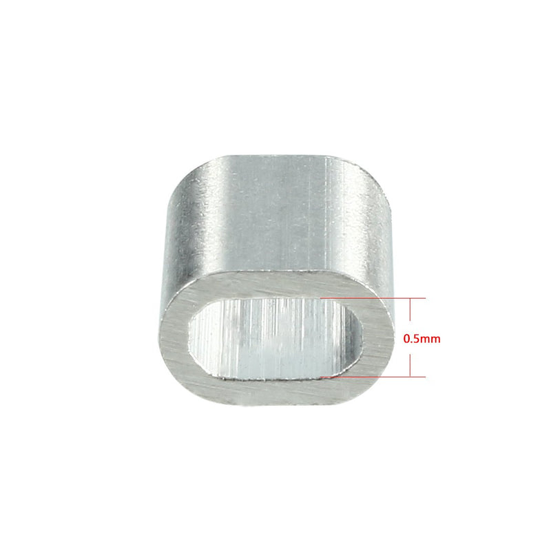 uxcell Aluminum Crimping Loop Sleeve Oval for 1/50" Wire Rope Pack of 100 0.5mm - LeoForward Australia