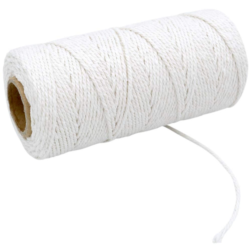  [AUSTRALIA] - White String,Black String,656 Feet Cotton String,2mm Christmas String Bakers Twine for Gardening,Decoration,Tying,Crafts and Christmas Gift Wrapping 2 Pcs Black & White