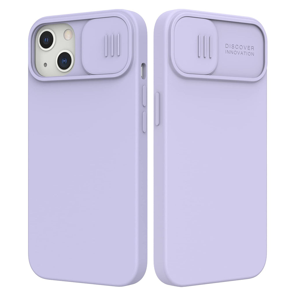  [AUSTRALIA] - Nillkin Compatible with iPhone 13 Case with Slide Camera Cover, CamShield Silky Liquid Silicone Case with Camera Lens Protection, Full Body Protection Shockproof Case 6.1 inch, Purple