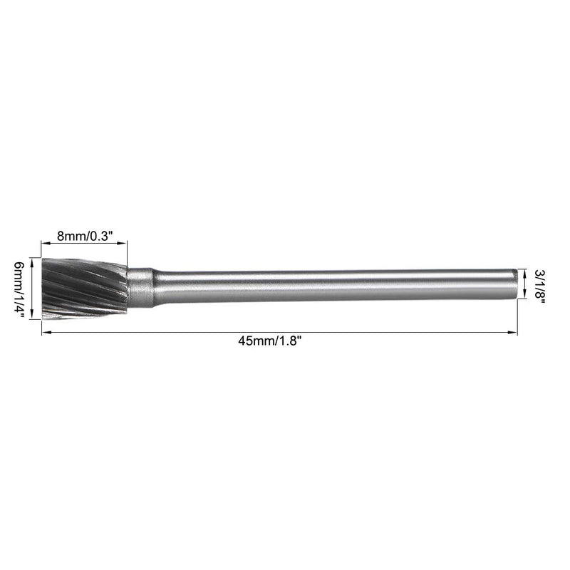 uxcell Tungsten Carbide Rotary Files 1/8" Shank, Single Cut Inverted Cone Rotary Burrs Tool 6mm Dia, for Die Grinder Drill Bit Alloy Steel Hard Metal Carving Polishing Drilling, 3pcs - LeoForward Australia