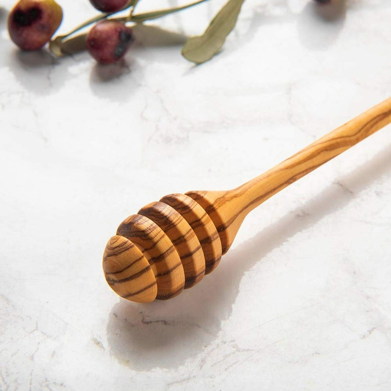  [AUSTRALIA] - Bodrum - Honey and Syrup Dipper Stick Server, Handcrafted Turkish Olive Wood, 7.3-Inches
