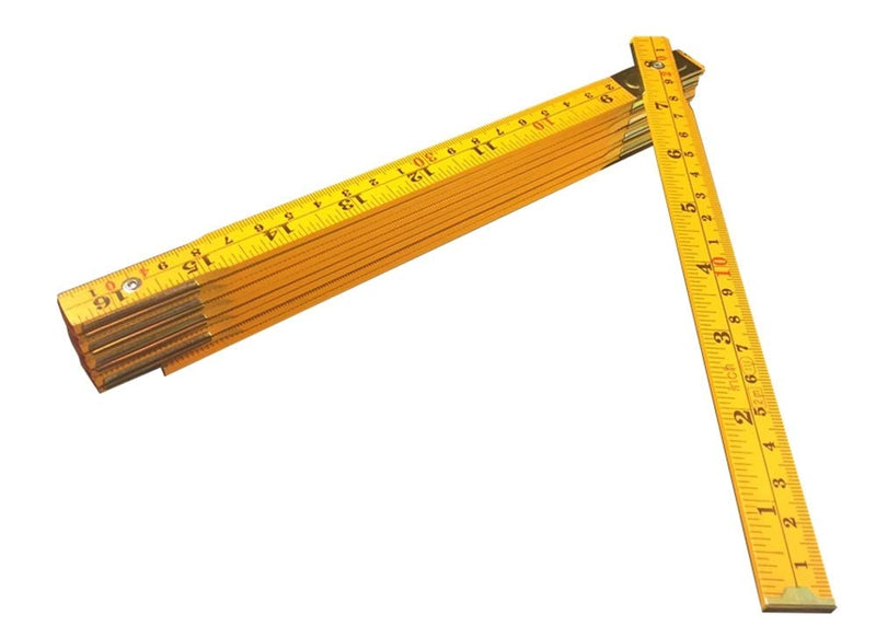 [AUSTRALIA] - Folding Wooden Stick Ruler, Inch & Metric (6-foot-6-inch/2-Meter When Straight), Carpenters/General Use