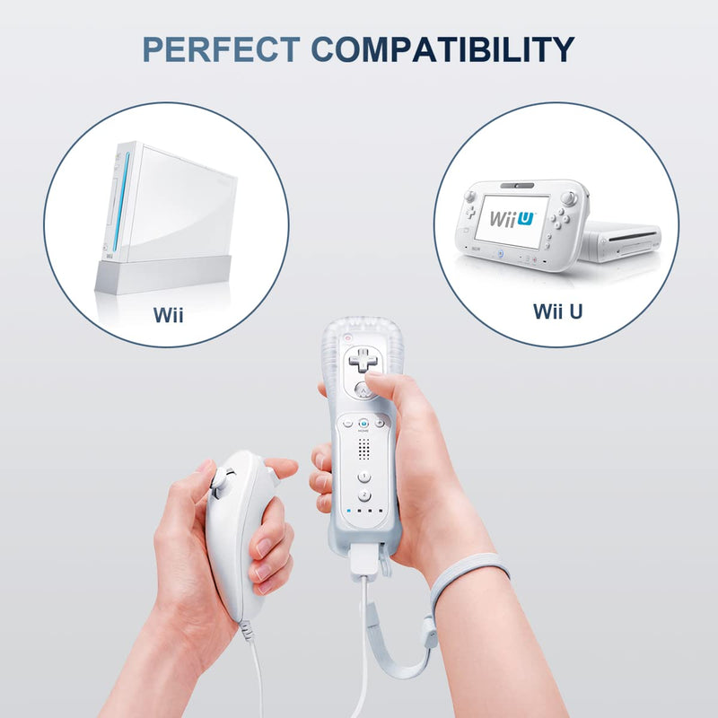  [AUSTRALIA] - FASIGO Wii Remote with Nunchuck, Wii Controller with Nunchuck, Compatible with Nintendo Wii/Wii U, 2 Pack