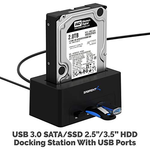 Sabrent USB 3.0 SATA/SSD 2.5" HDD Docking Station with 3 USB Ports (DS-U301) - LeoForward Australia