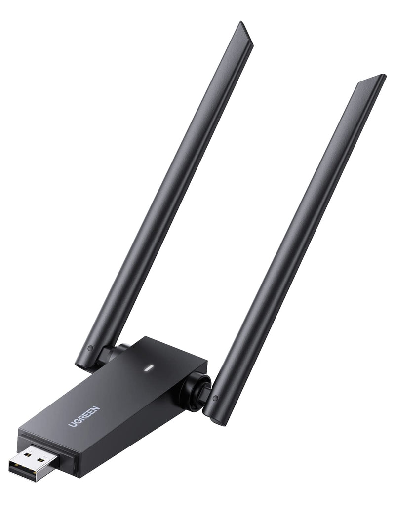  [AUSTRALIA] - UGREEN AC1300 USB WiFi Adapter for Desktop PC Laptop High Gain Dual Antennas Wide Range WiFi Dongle 5G 2.4G Dual Band Wireless Network Adapter Support Windows 11/10/8.1/8/7, macOS 10.11-10.15