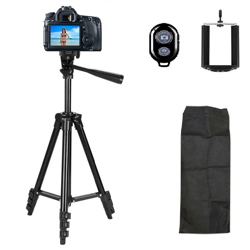  [AUSTRALIA] - Hocwell Durable & Extendable Tripod for Phone Camera Stand 48" Mobile Phone Selfie Tripod Lightweight Travel Tripod Stand with Phone Clamp Carry Compatible with Tablet/Cell Phone/Camera