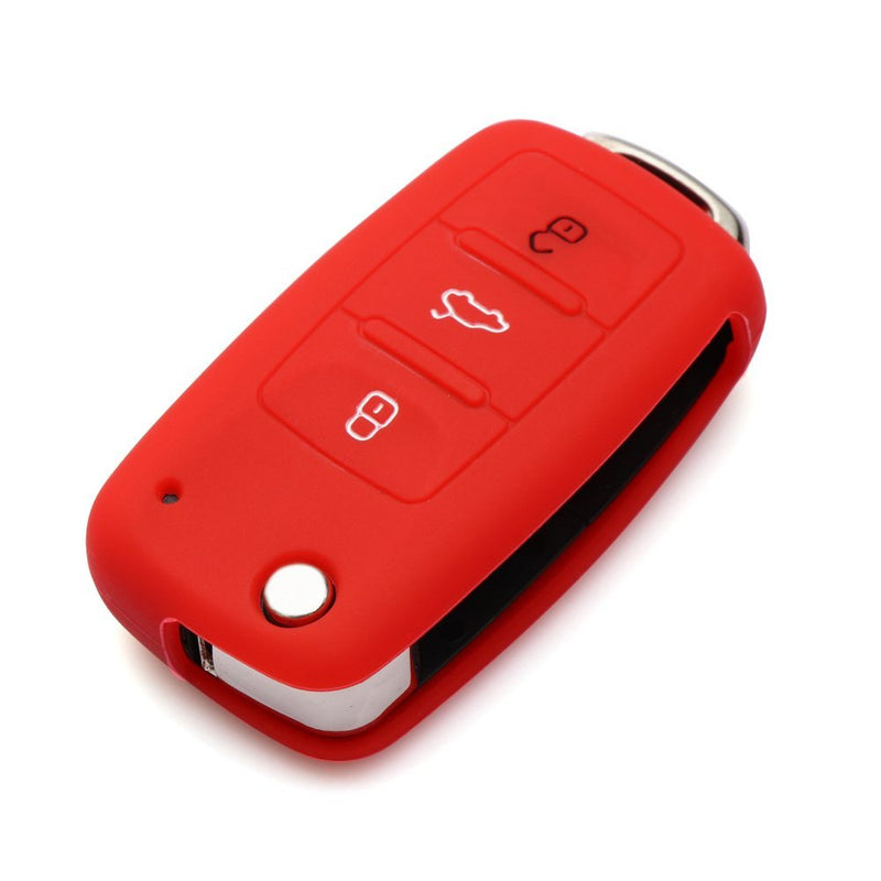 9 MOON Silicone Remote Flip Key FOB Silicone Case Cover for VW Volkswagen New white - LeoForward Australia