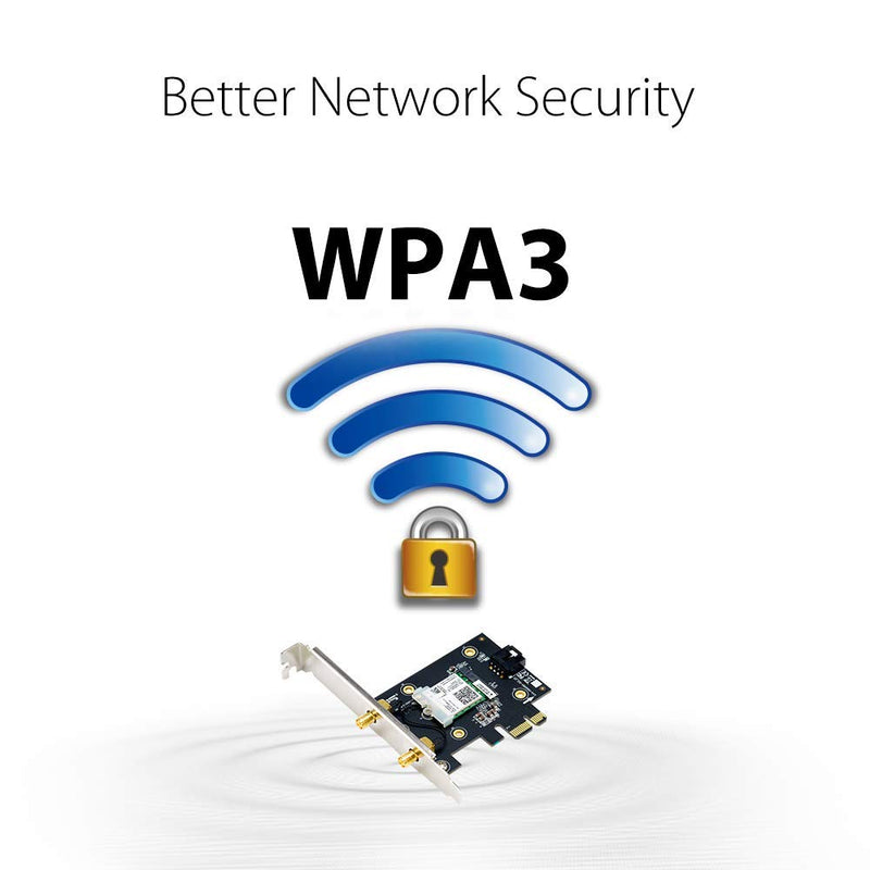  [AUSTRALIA] - ASUS PCE-AX3000 WiFi 6 (802.11ax) Adapter with 2 External Antennas. Supporting 160MHz for Total Data Rate up to 3000Mbps, Bluetooth 5.0, WPA3 Network Security, OFDMA and MU-MIMO