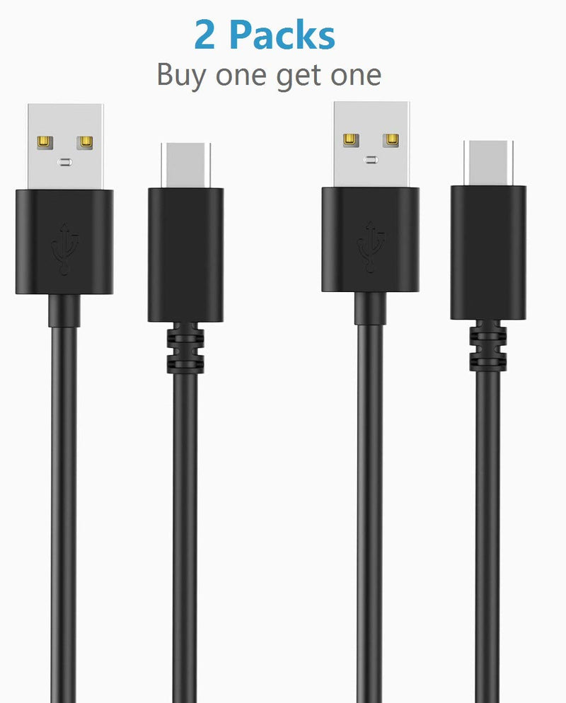 [2-Pack 3ft] ASJXH USB Type C Cable, Fast Charging Cord Compatible with iPad Pro 2018, Samsung Galaxy S9 S9+ S8 S8+ Note 8, Sony XZ, LG V20 G6 G5, HTC 10, Xiaomi 5 - Black 2-Pack 3ft - LeoForward Australia