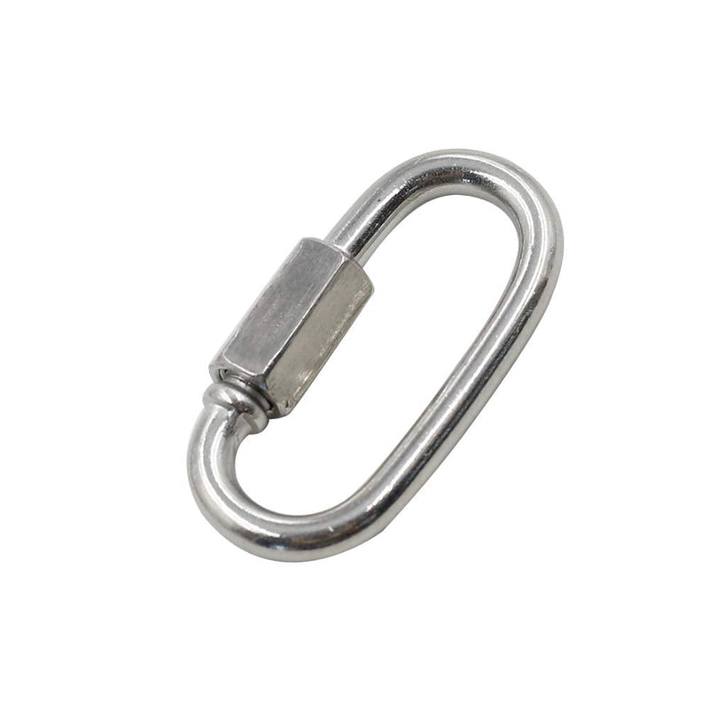  [AUSTRALIA] - Qjaiune 24Pcs Quick Links 1/8 Inch Stainless Steel D Shape Locking Carabiner, Heavy Duty Durable Chain Connector 1/8" / 3.5mm