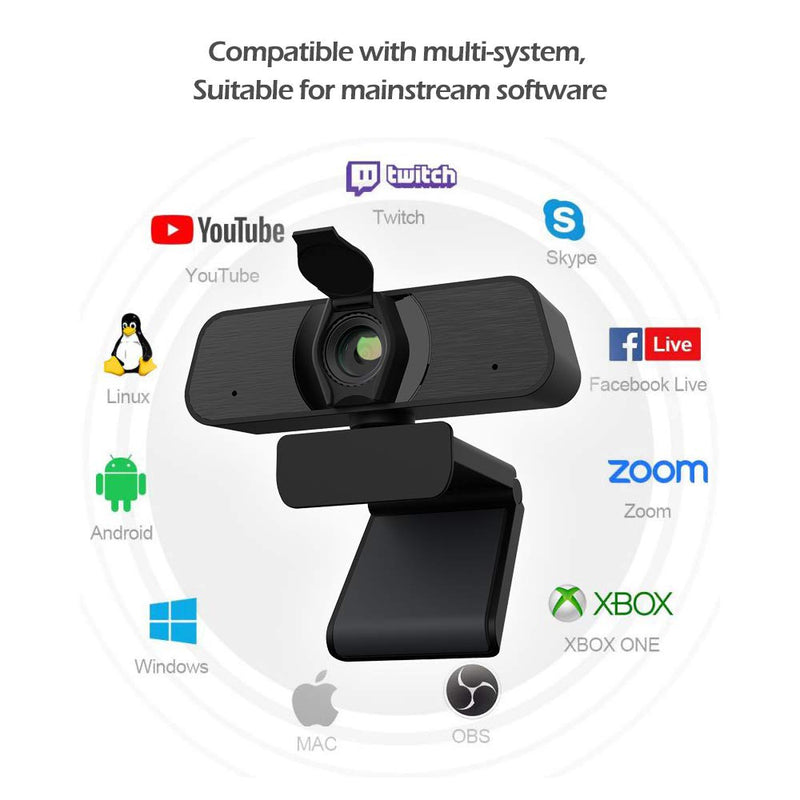  [AUSTRALIA] - 2K PC Webcam with Microphone,Desktop Computer USB Camera with Privacy Cover and Tripod, Noise Reduction,110-degree Wide Angle, Plug and Play for Live Streaming, Online Class