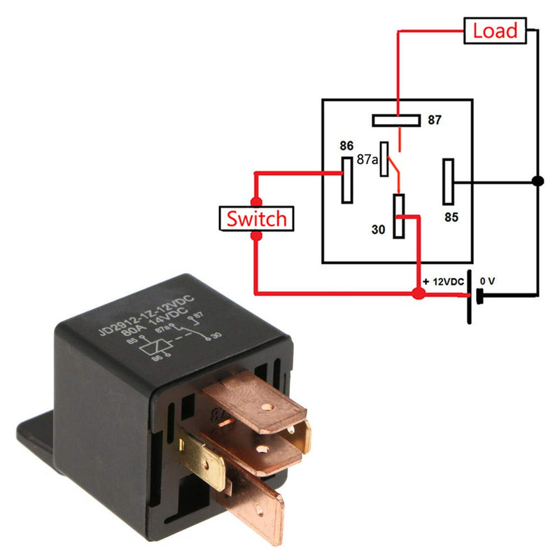  [AUSTRALIA] - ESUPPORT Heavy Duty Car Boat 12V 80A Relay Switch 5Pin SPDT Copper 9.5mm Terminal Pack of 5