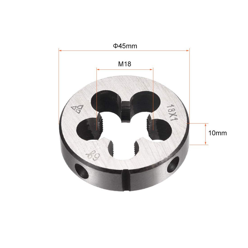  [AUSTRALIA] - uxcell M18 X 1 Metric Round Die, Machine Thread Right Hand Threading Die, Alloy Steel