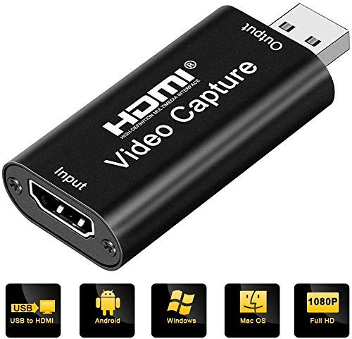  [AUSTRALIA] - EZONEDEAL Audio Video Capture Card, 4K HDMI to USB 2.0 Video Capture Device, 1080P HD 30fps Game Capture Cards for Switch PS4 Xbox Streaming, Teaching, Video Conference or Live Broadcasting (Black)
