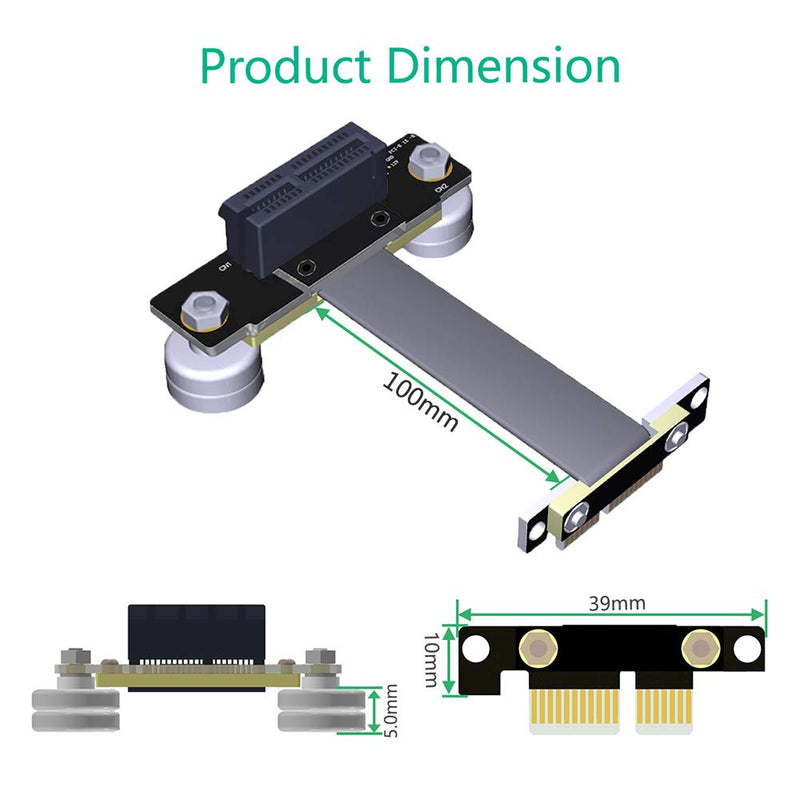  [AUSTRALIA] - HLT High Quality PCI-e PCI Express 36PIN 1X Extension Cable (Dual Vertical 90 Degrees Direction) with Magnetic Foot