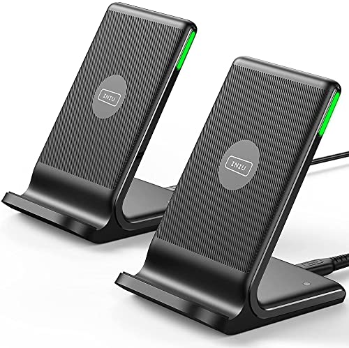  [AUSTRALIA] - Wireless Charger, INIU [2 Pack] 15W Fast Wireless Charging Stand with Sleep-Friendly Adaptive Light Compatible with iPhone 14 13 12 11 Pro XR XS X Plus Samsung Galaxy S21 S20 Note 20 etc